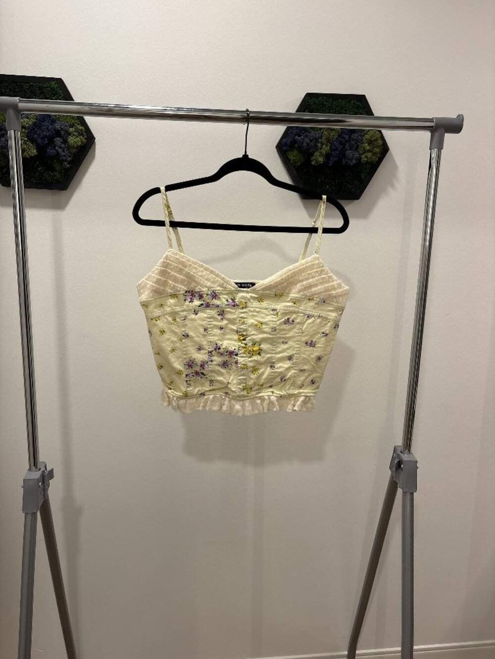 Cream Floral Patchwork Tank Top